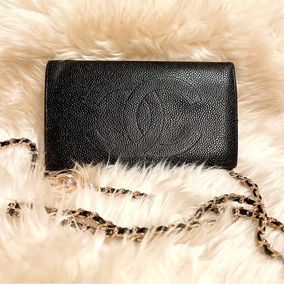 CHANEL Black Wallet with Chain - Picture 1 of 16